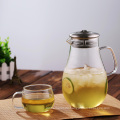 Large glass juice jug with lid